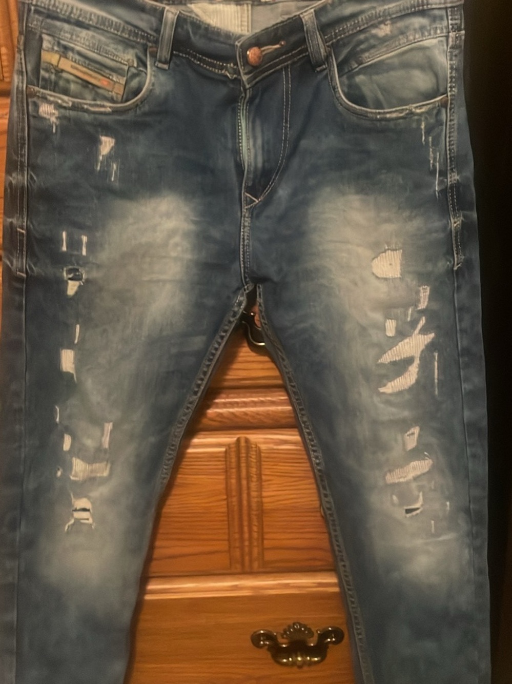 Vintage Diesel Distressed Light Blue Skinny Jeans